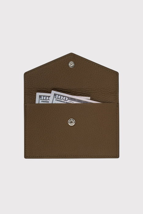 Zoozie Bags Davos - Billetera de mujer de cuero genuino color Khaki